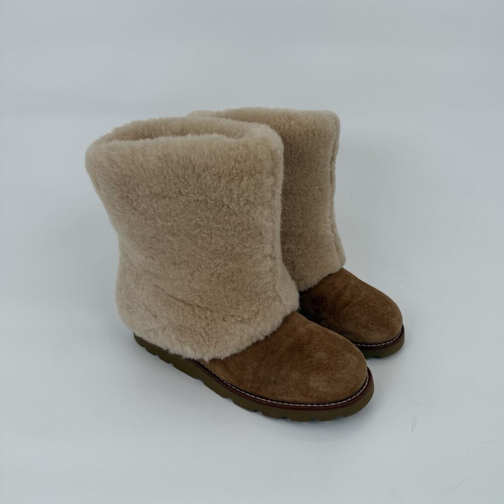 UGG Maylin 3220 Chestnut Sheepskin Shearling Cuff Boots Women’s Size 7 Rare